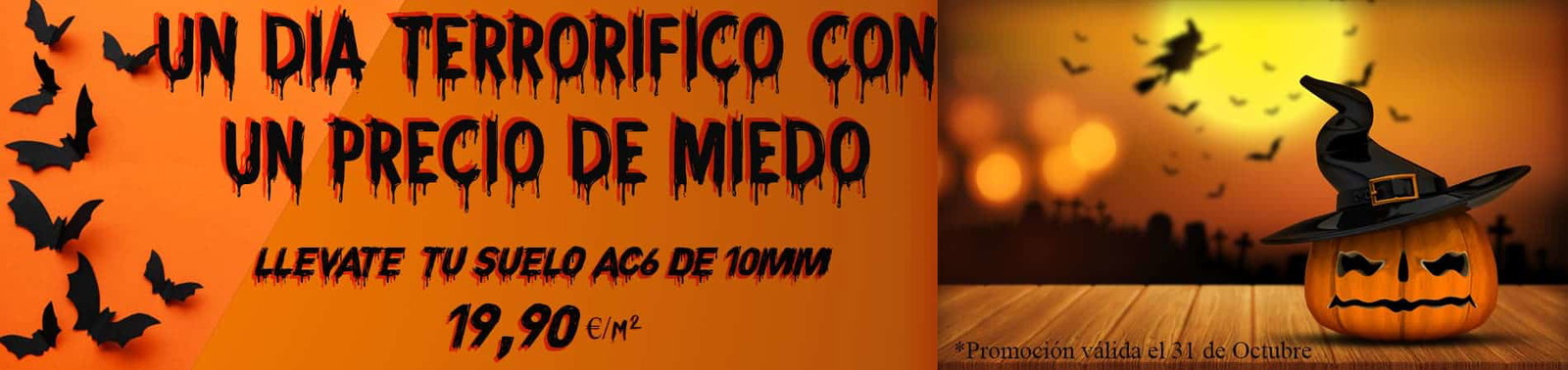 Oferta halloween suelos laminados AC6 de 10 mm a 19,90€/m²