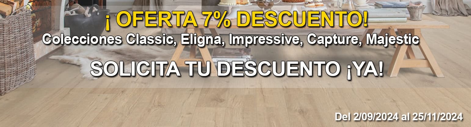 Suelos Laminados Quick Step Oferta del 2 de Septiembre al 25 de noviembre del 2024 7% dto Consultar Condiciones